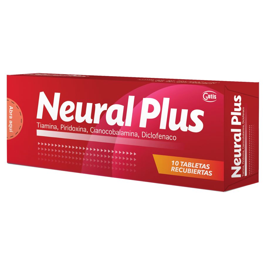 Imagen para  NEURAL 50 mg x 50 mg x 1000 mcg x 50 mg GUTIS x 10 Plus Tableta Recubierta                                                      de Pharmacys