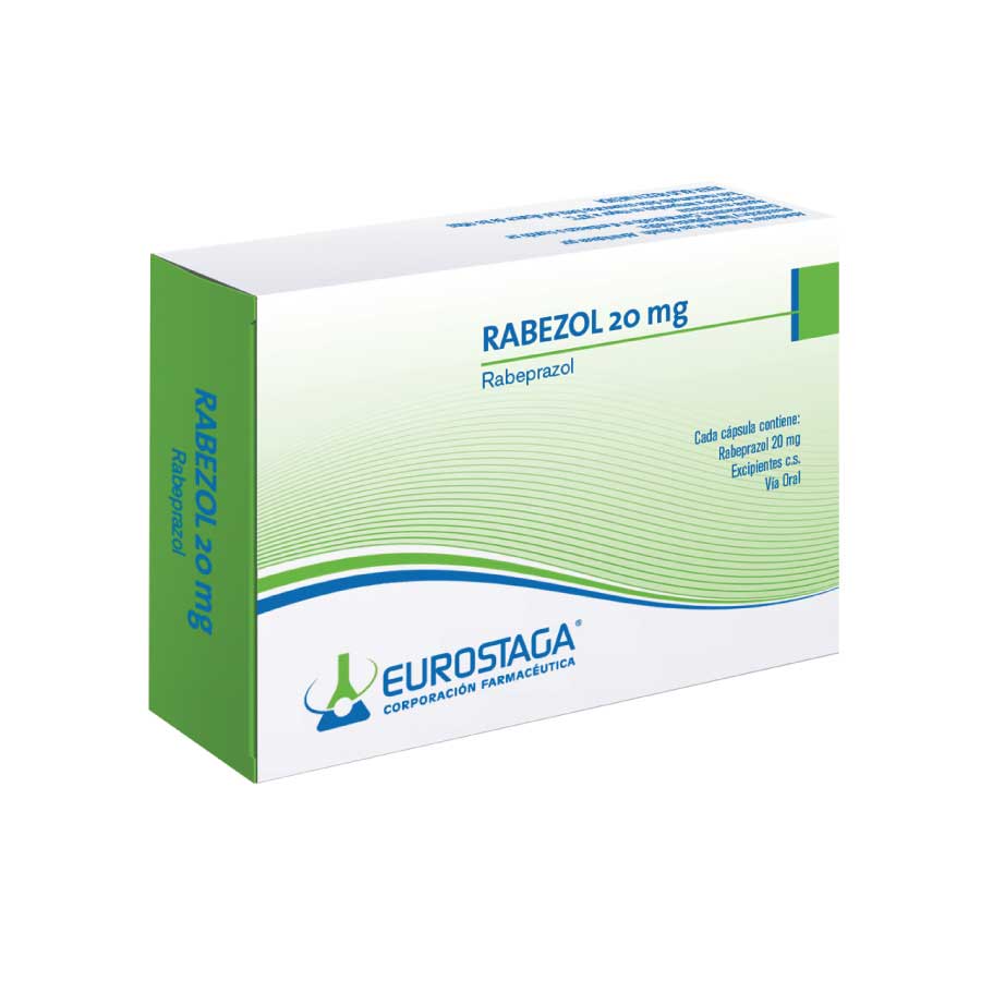 Imagen para  RABEZOL 20 mg EUROSTAGA x 10 Cápsulas                                                                                          de Pharmacys