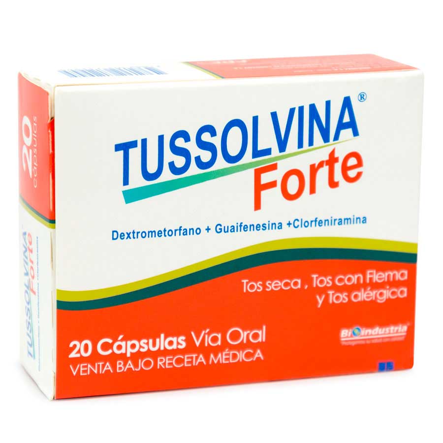 Imagen de  TUSSOLVINA 30 mg x 200 mg x 4 mg FARMAYALA x 20 Forte Cápsulas Menta