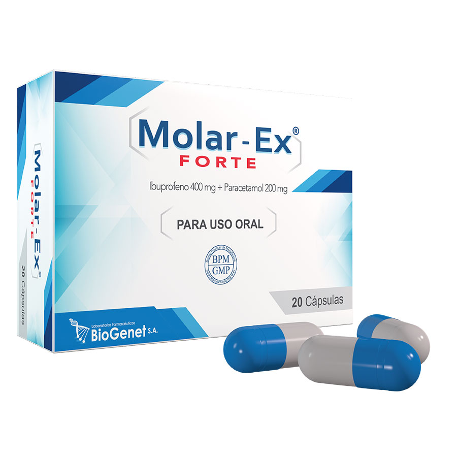 Imagen de  Analgésico MOLAREX 400 mg x 200 mg Cápsulas x 20