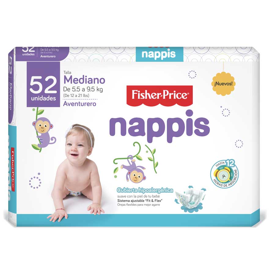Imagen de Pañal fisher-price medium 52 unidades