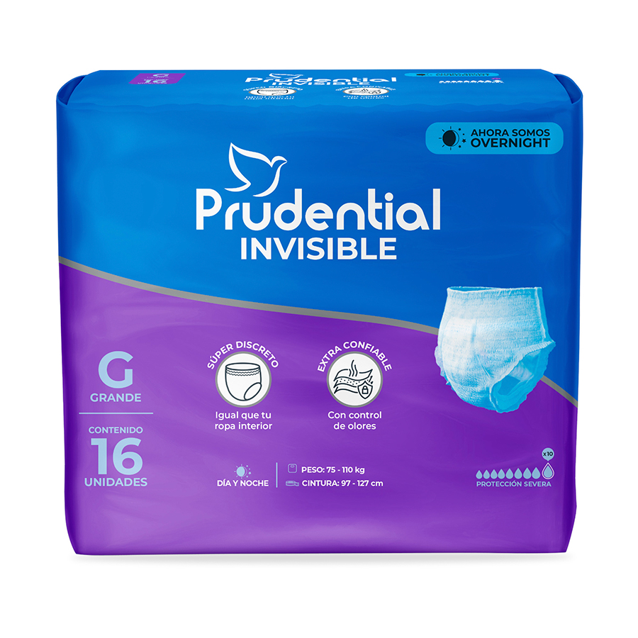 Imagen de Ropa interior adulto prudential invisible large 16 unidades