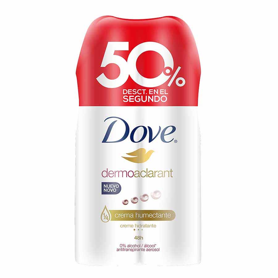 Imagen de Desodorante femenino dove dermo aclarante aerosol 150 ml x 2
