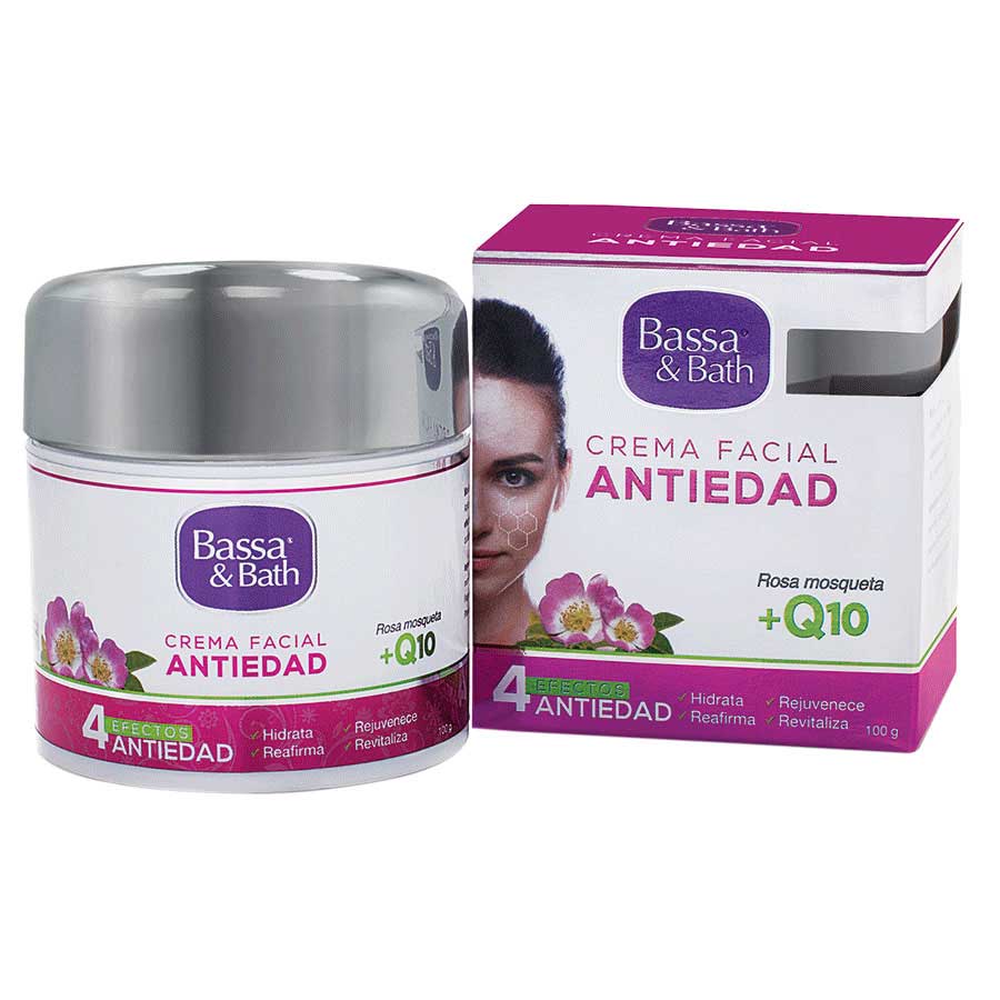 Imagen de Crema Facial Bassa Bath Rosa Mosqueta Q10 Antiedad  100 ml