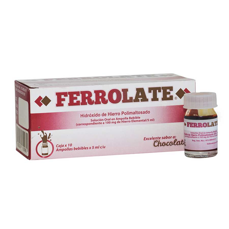 Imagen para  FERROLATE 100 mg/5 ml DANIVET x 10 Ampolla Bebible                                                                              de Pharmacys