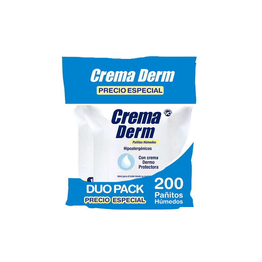 Imagen de Pañitos húmedos crema derm 100 uds + 2do a mitad de precio