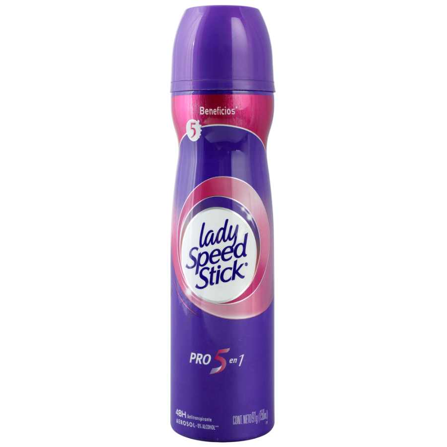 Imagen de  Desodorante Femenino LADY SPEED STICK Pro 5 en 1 Aerosol 99790 150 ml